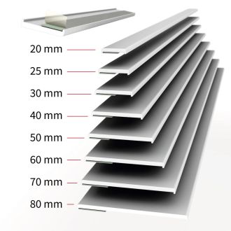 Weiße Fensterleisten 30mm - 70mm PVC selbstklebend Flachleiste  Kunststoffleiste