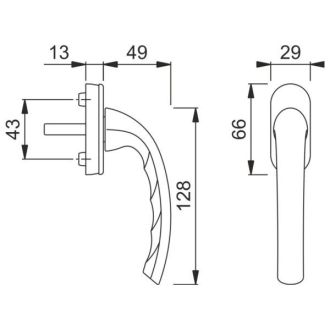 Hoppe Fenstergriff Tokyo F8707 braun mit Druckknopf